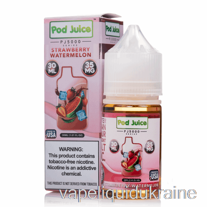 Vape Liquid Ukraine Strawberry Watermelon - Pod Juice PJ5000 - 30mL 55mg